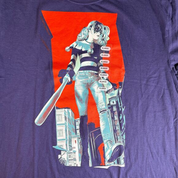 3/$20 Harley Quinn DC Comics NWT Men's L Purple Cotton Poly Blend S/S T-Shirt - Picture 3 of 5